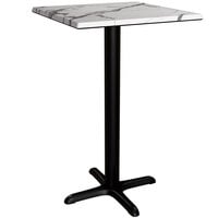 Lancaster Table & Seating Excalibur 23 5/8 inch x 23 5/8 inch Square Counter Height Table with Smooth Versilla Finish and Cross Base Plate