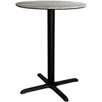 Lancaster Table & Seating Excalibur 36 inch Round Counter Height Table with Textured Toscano Finish and Cross Base Plate