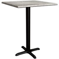 Lancaster Table & Seating Excalibur 27 1/2 inch x 27 1/2 inch Square Counter Height Table with Textured Toscano Finish and Cross Base Plate