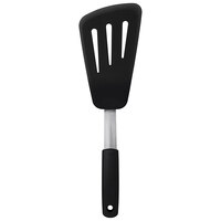 OXO 1071532 Good Grips 13 1/2" High Heat Black Silicone Flexible Slotted Spatula / Turner