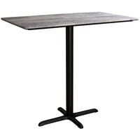 Lancaster Table & Seating Excalibur 27 1/2" x 47 3/16" Rectangular Bar Height Table with Textured Toscano Finish and Cross Base Plate
