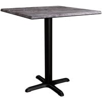 Lancaster Table & Seating Excalibur 27 1/2 inch x 27 1/2 inch Square Dining Height Table with Smooth Paladina Finish and Cross Base Plate