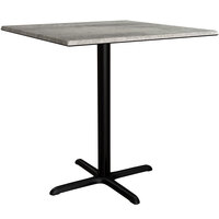 Lancaster Table & Seating Excalibur 36 inch x 36 inch Square Counter Height Table with Textured Toscano Finish and Cross Base Plate