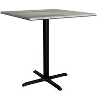 Lancaster Table & Seating Excalibur 36" x 36" Square Counter Height Table with Textured Toscano Finish and Cross Base Plate