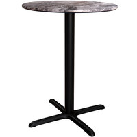 Lancaster Table & Seating Excalibur 36" Round Counter Height Table with Smooth Paladina Finish and Cross Base Plate