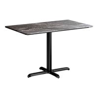 Lancaster Table & Seating Excalibur 28" x 48" Rectangular Standard Height Table with Smooth Paladina Finish and Cross Base Plate