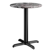Lancaster Table & Seating Excalibur 24" Round Standard Height Table with Smooth Paladina Finish and Cross Base Plate