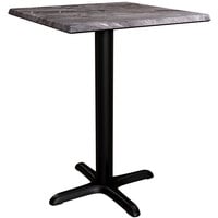 Lancaster Table & Seating Excalibur 23 5/8" x 23 5/8" Square Standard Height Table with Smooth Paladina Finish and Cross Base Plate