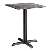 Lancaster Table & Seating Excalibur 24" x 24" Square Standard Height Table with Smooth Paladina Finish and Cross Base Plate