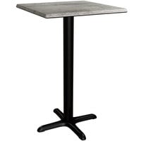 Lancaster Table & Seating Excalibur 23 5/8" x 23 5/8" Square Counter Height Table with Textured Toscano Finish and Cross Base Plate