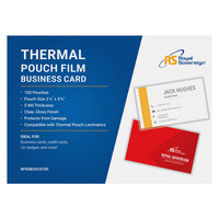 Royal Sovereign RF05BUSC0100 2 1/4 inch x 3 3/4 inch Business Card Thermal Laminating Pouch - 100/Pack