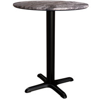 Lancaster Table & Seating Excalibur 31 1/2 inch Round Dining Height Table with Smooth Paladina Finish and Cross Base Plate