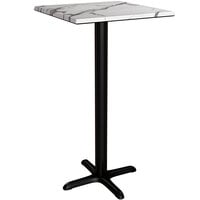 Lancaster Table & Seating Excalibur 23 5/8 inch x 23 5/8 inch Square Bar Height Table with Smooth Versilla Finish and Cross Base Plate
