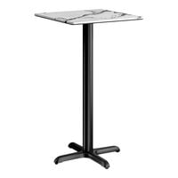 Lancaster Table & Seating Excalibur 24" x 24" Square Bar Height Table with Smooth Versilla Finish and Cross Base Plate