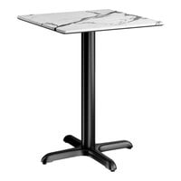 Lancaster Table & Seating Excalibur 24" x 24" Square Standard Height Table with Smooth Versilla Finish and Cross Base Plate