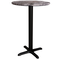 Lancaster Table & Seating Excalibur 31 1/2 inch Round Counter Height Table with Smooth Paladina Finish and Cross Base Plate