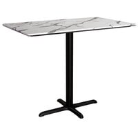 Lancaster Table & Seating Excalibur 27 1/2 inch x 47 3/16 inch Rectangular Counter Height Table with Smooth Versilla Finish and Cross Base Plate