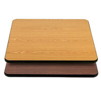 Lancaster Table & Seating 30 inch x 30 inch Laminated Square Table Top Reversible Walnut / Oak