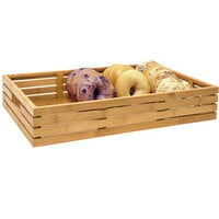 Front of the House BHO063BBB20 21" x 13" x 3 3/4" Natural Bamboo Shallow Rectangular Basket