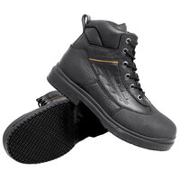 Genuine Grip 7800 Men's Size 10 Wide Width Black Injection Waterproof Steel Toe Non Slip Full Grain Leather Boot