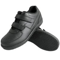 Genuine Grip 2030 Men's Size 8.5 Wide Width Black Leather Hook and Loop Closure Non Slip Shoe