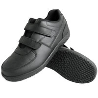 Genuine Grip 2030 Men's Size 10.5 Wide Width Black Leather Hook and Loop Closure Non Slip Shoe