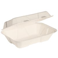 Bare by Solo HC206SC-2050 Eco-Forward 9 inch x 6 inch x 3 inch Sugarcane / Bagasse Take-Out Container - 200/Case