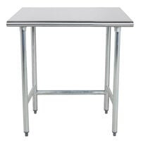 Advance Tabco TGLG-363 36 inch x 36 inch 14 Gauge Open Base Stainless Steel Commercial Work Table