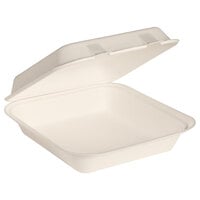 Bare by Solo HC8SC-2050 Eco-Forward 8 inch x 8 inch x 2 5/8 inch Sugarcane / Bagasse Take-Out Container - 300/Case