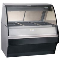 Alto-Shaam TY2SYS-48 BK Black Heated Display Case with Curved Glass and Base - Full Service 48 inch