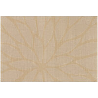 RITZ® 64915 19 inch x 13 inch Taupe Flower PVC Coated Placemat - 12/Pack