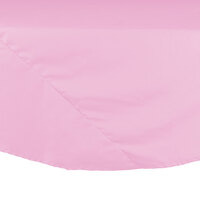 Intedge 132" Round Pink Seamed 65/35 Poly/Cotton Blend Hemmed Cloth Table Cover