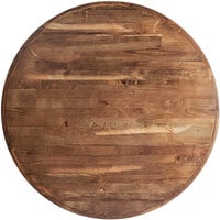 Lancaster Table & Seating 36" Round Recycled Wood Butcher Block Table Top with Vintage Finish