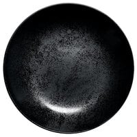 RAK Porcelain KRNNDP23 Karbon 9 1/16 inch Black Round Deep Coupe Porcelain Plate - 12/Case