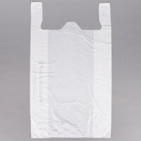 17 inch x 8 inch x 29 inch .708 Mil White Heavy-Duty Large T-Shirt Bag   - 500/Case