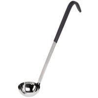 Vollrath 4981520 Jacob's Pride 1.5 oz. One-Piece Stainless Steel Ladle with Black Kool-Touch® Handle