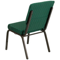 Flash Furniture XU-CH-60096-GN-GG Green Dot Patterned 18 1/2 inch Wide Church Chair with Gold Vein Frame