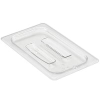 Cambro 40CWCH135 Camwear 1/4 Size Clear Polycarbonate Handled Lid