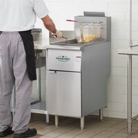 Main Street Equipment Liquid Propane 40 lb. Stainless Steel Floor Fryer - 90,000 BTU