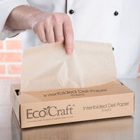 Bagcraft Packaging 016010 10 inch x 10 3/4 inch EcoCraft Interfolded Dry Wax Deli Paper - 500/Box