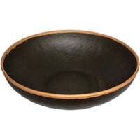 GET B-330-BR Pottery Market 5.5 Qt. Glazed Brown Melamine Bowl with Clay Trim - 3/Case