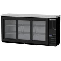 Beverage-Air BB72HC-1-GS-B-27 72" Black Counter Height Sliding Glass Door Back Bar Refrigerator