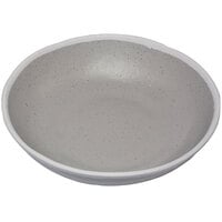 GET B-310-DVG Pottery Market 1.5 Qt. Glazed Grey Melamine Salad Bowl with White Trim - 12/Case
