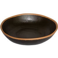 GET B-310-BR Pottery Market 1.5 Qt. Glazed Brown Melamine Salad Bowl with Clay Trim - 12/Case