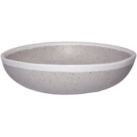 GET B-300-DVG Pottery Market 14 oz. Glazed Grey Melamine Bowl with White Trim - 12/Case