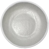 GET P-83-DVG Pottery Market 8" Coupe Glazed Grey Plate with White Trim - 24/Case