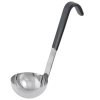 Vollrath 4970320 Jacob's Pride 3 oz. One-Piece Stainless Steel Ladle with Short Black Kool-Touch® Handle
