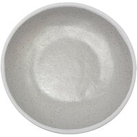 GET P-101-DVG Pottery Market 10 1/2" Glazed Grey Coupe Melamine Plate with White Trim - 12/Case