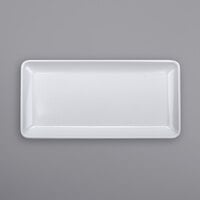 GET CS-1575-W Midtown 15" x 7 1/2" White Glazed White Rectangular Coupe Melamine Platter - 12/Case