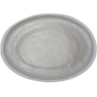GET P-183-DVG Pottery Market 18 inch x 13 inch Glazed Oval Grey Melamine Coupe Platter with White Trim - 3/Case